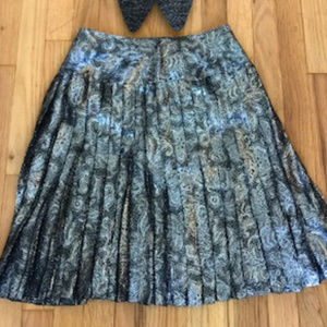 💥Host Pick💥 Shiny Silver & Black Pleated Skirt